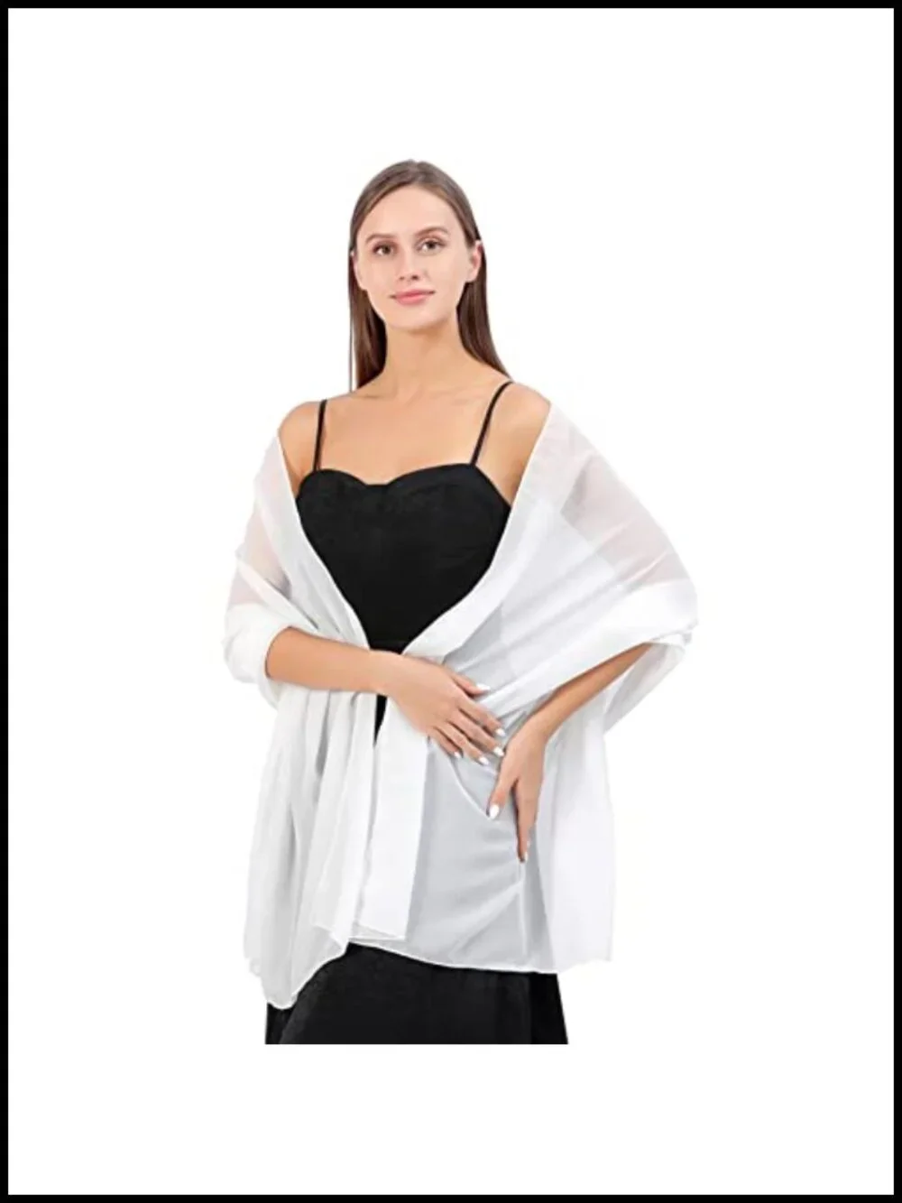 Ladiery Wraps & Pashminas for Women Sheer Chiffon Shawl Evening Wedding Cover Up